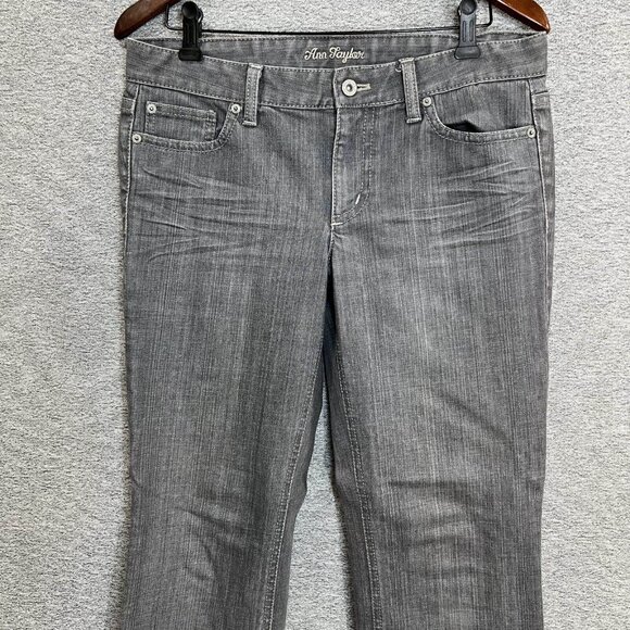 Ann Taylor Jeans Women Size 8P Gray Modern Fit Lindsay Waist Low Rise Cotton - Picture 3 of 14